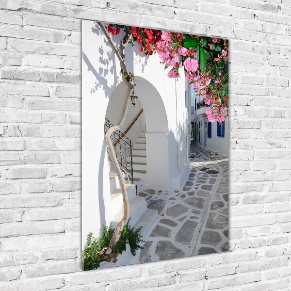 Acrylic glass print Greek village