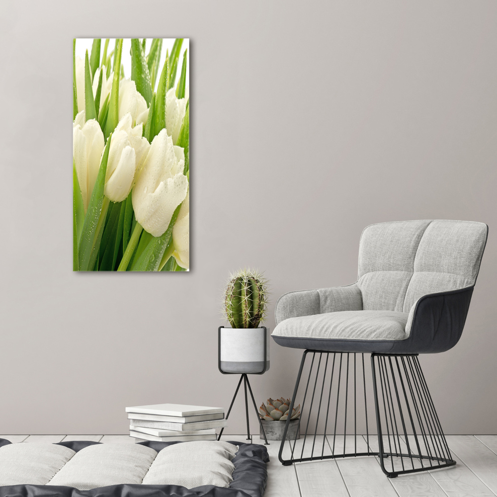 Print on acrylic glass White tulips