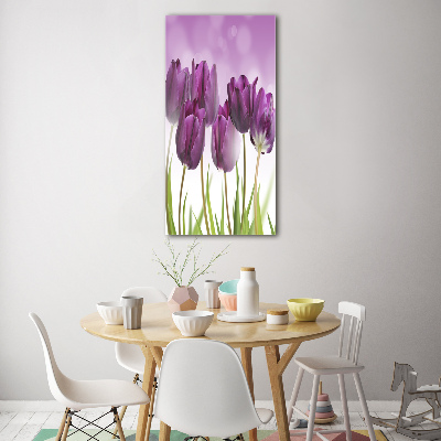 Acrylic print Violet tulips