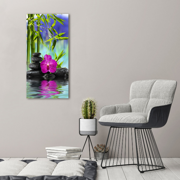 Acrylic print Orchid and bamboo