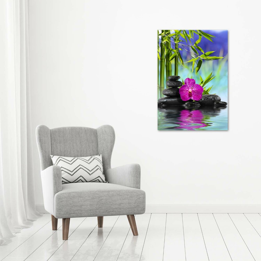 Acrylic print Orchid and bamboo