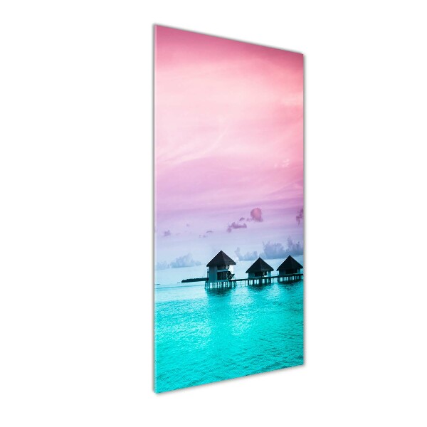 Acrylic glass print Bungalowy on the water