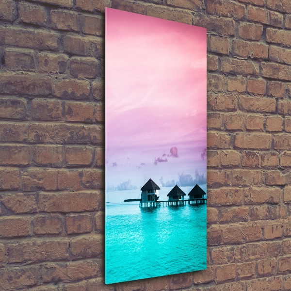 Acrylic glass print Bungalowy on the water