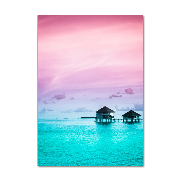 Acrylic glass print Bungalowy on the water