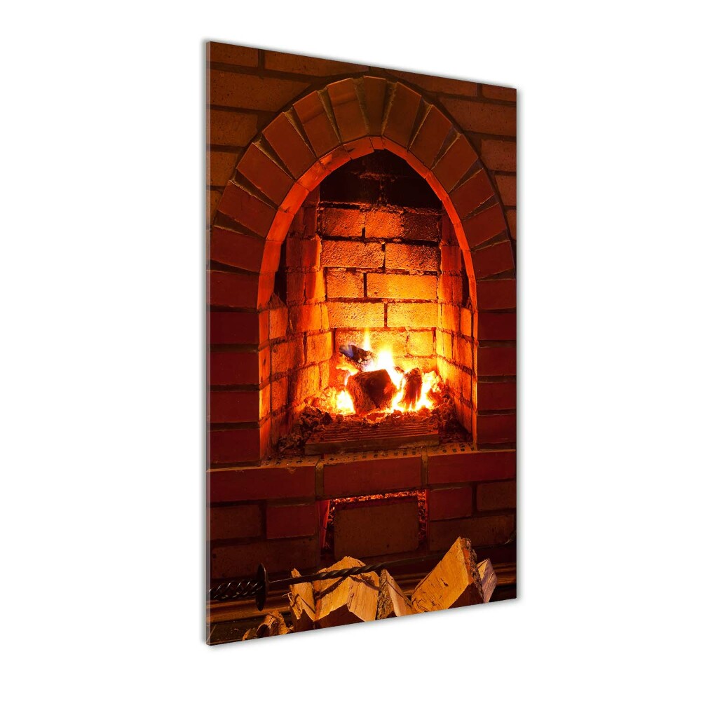 Acrylic glass print Fire in the fireplace