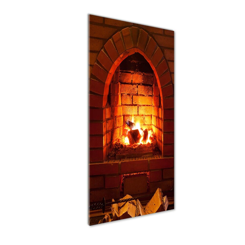 Acrylic glass print Fire in the fireplace