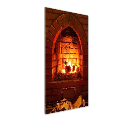 Acrylic glass print Fire in the fireplace