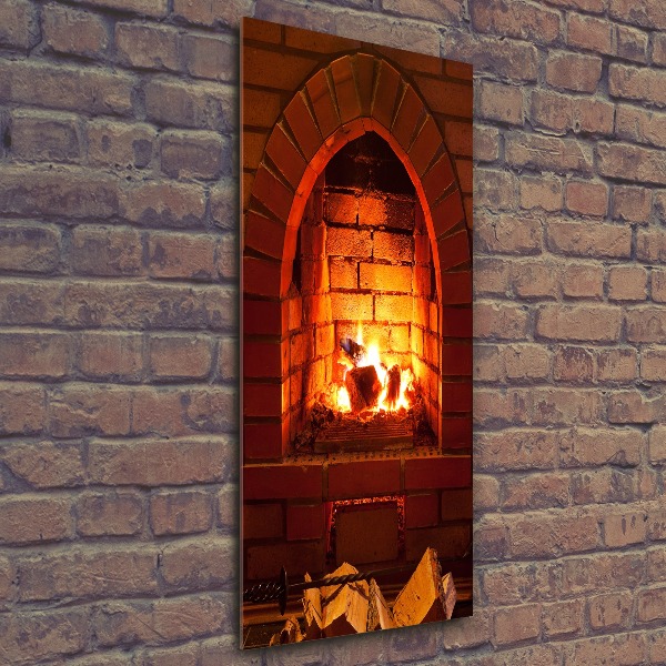 Acrylic glass print Fire in the fireplace