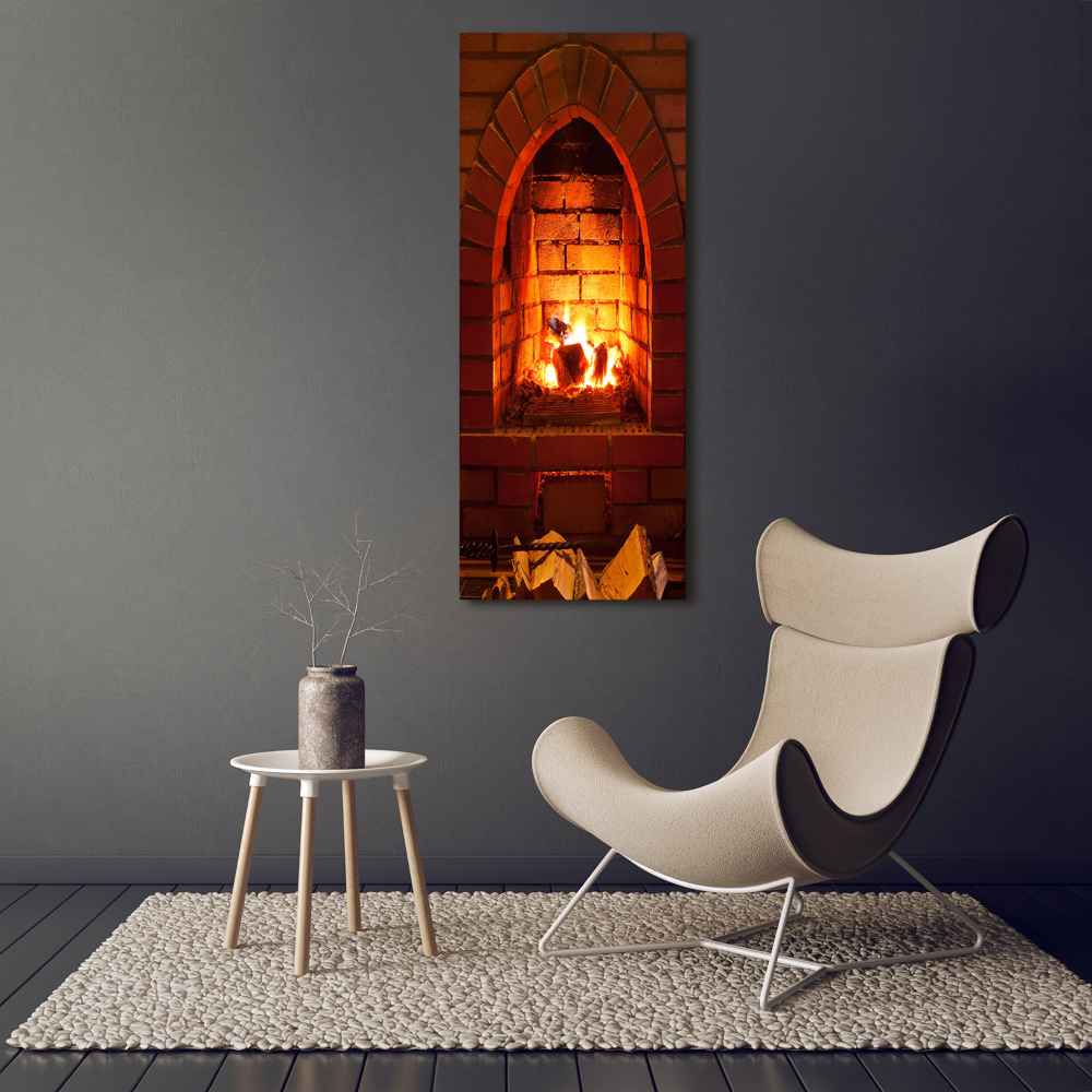 Acrylic glass print Fire in the fireplace