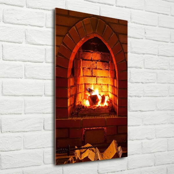 Acrylic glass print Fire in the fireplace