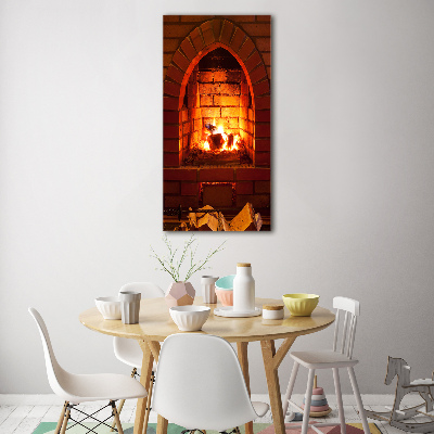 Acrylic glass print Fire in the fireplace