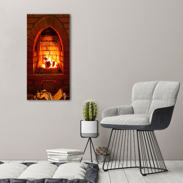 Acrylic glass print Fire in the fireplace