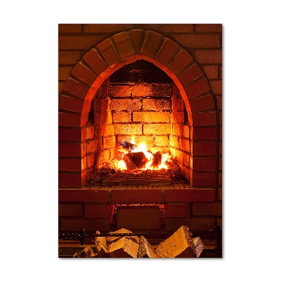 Acrylic glass print Fire in the fireplace