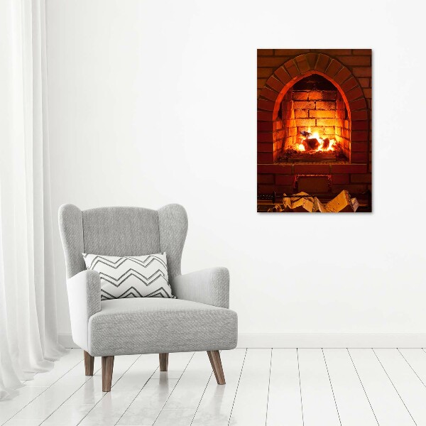 Acrylic glass print Fire in the fireplace