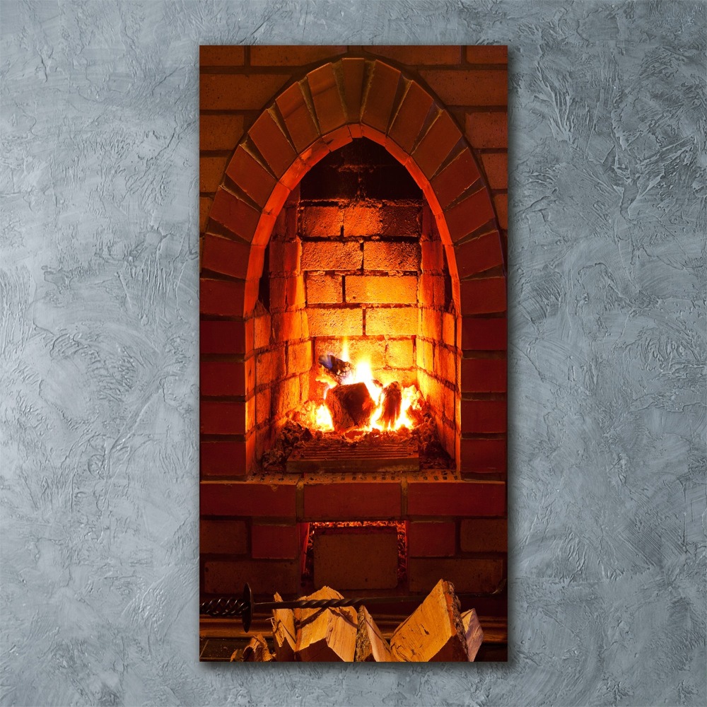 Acrylic glass print Fire in the fireplace