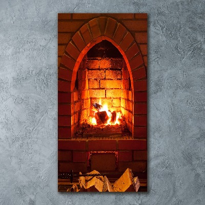 Acrylic glass print Fire in the fireplace