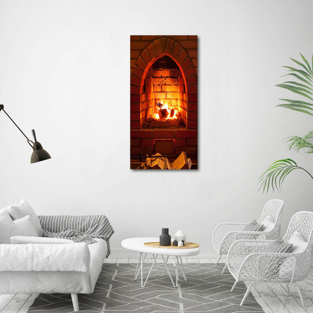 Acrylic glass print Fire in the fireplace