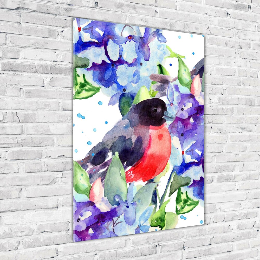 Print on acrylic glass Birds and flowers