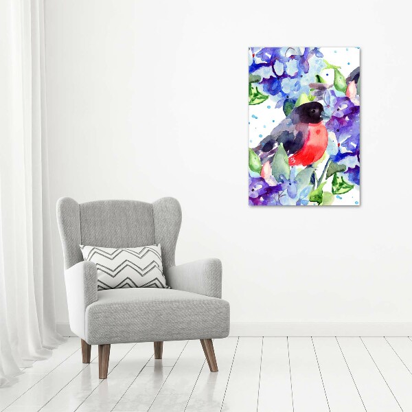 Print on acrylic glass Birds and flowers