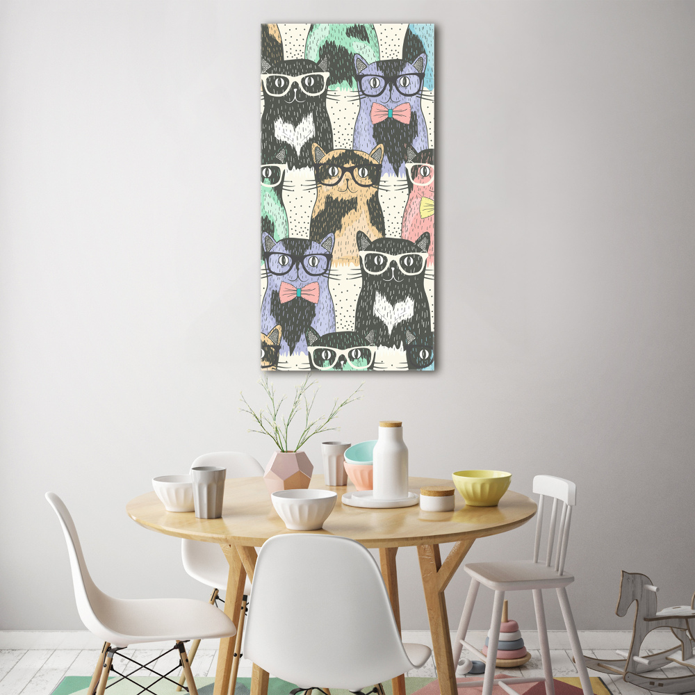 Acrylic print Cats with glasses