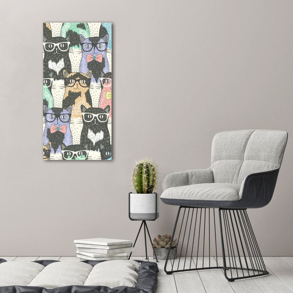 Acrylic print Cats with glasses