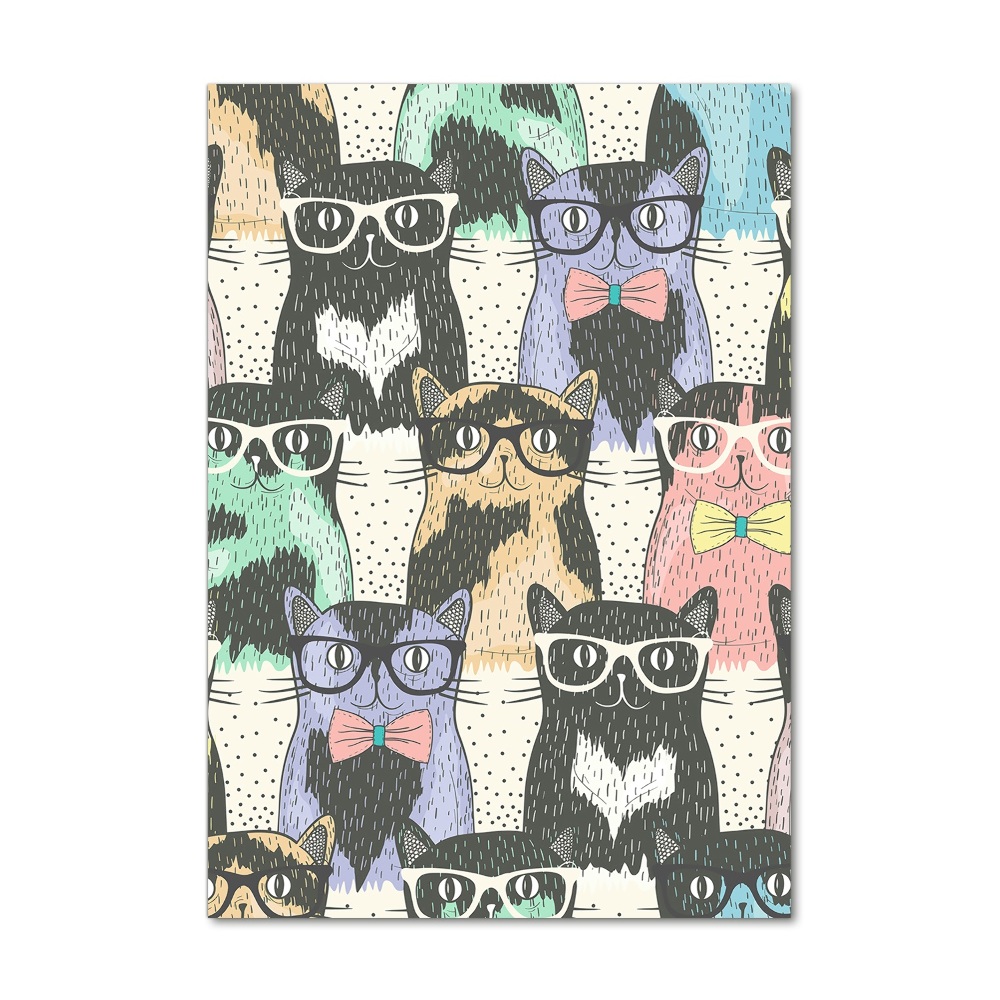 Acrylic print Cats with glasses