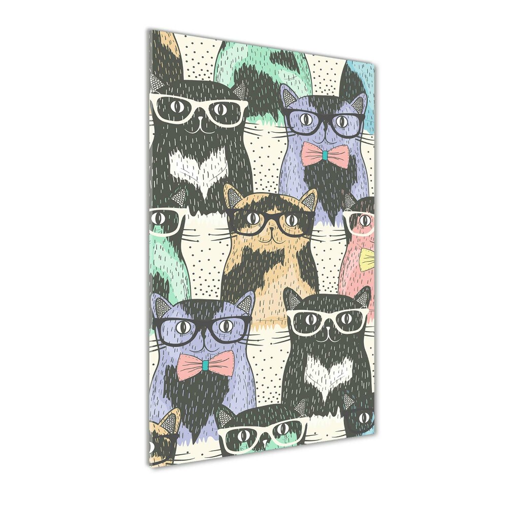 Acrylic print Cats with glasses