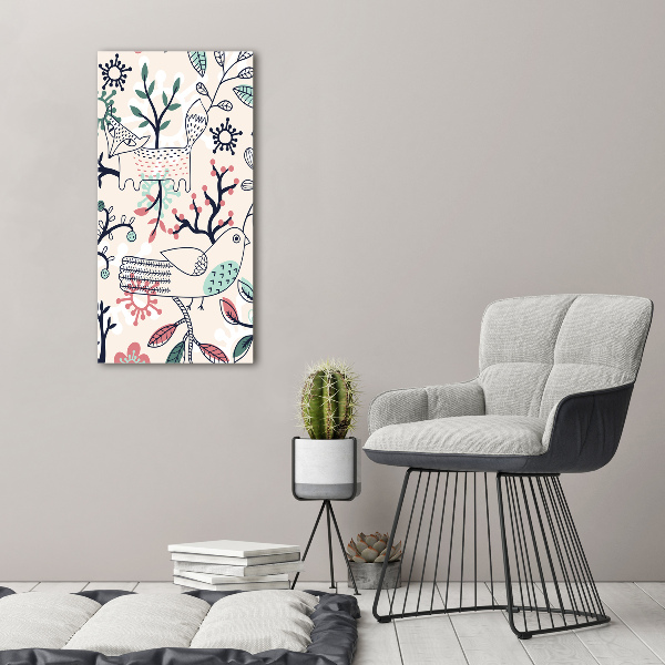 Acrylic print Animals and flowers