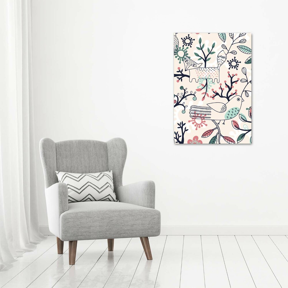 Acrylic print Animals and flowers