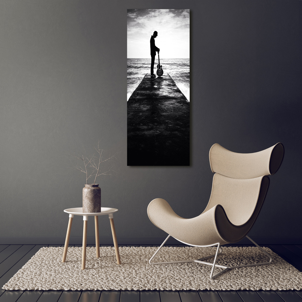 Acrylic print Guitarist on the pier