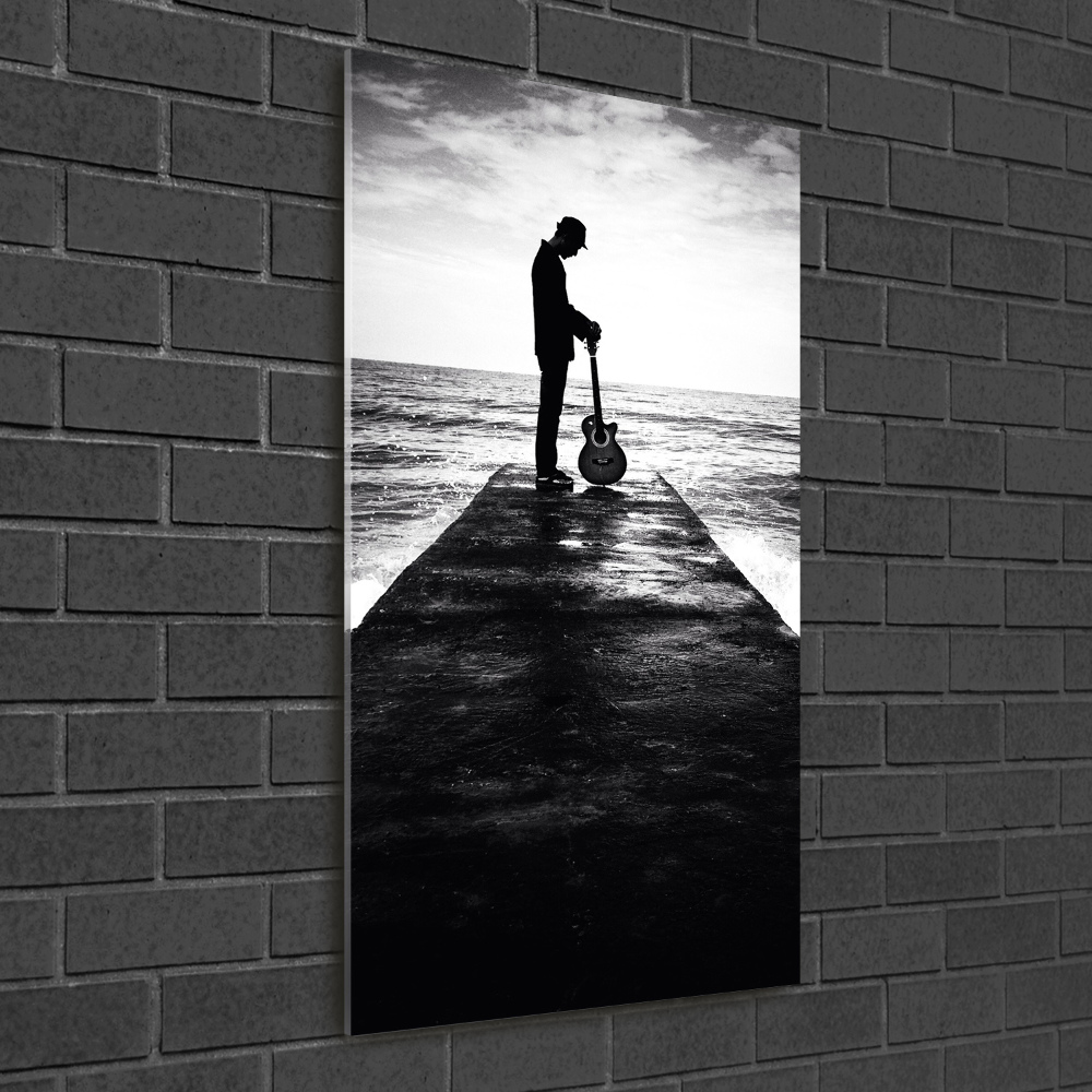 Acrylic print Guitarist on the pier