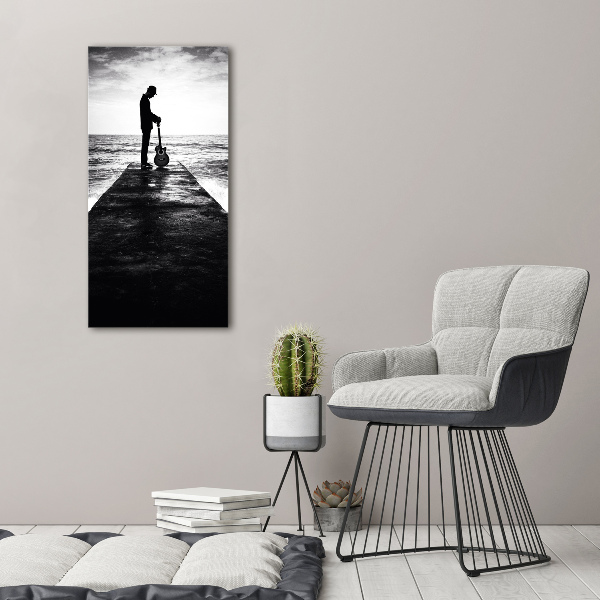 Acrylic print Guitarist on the pier