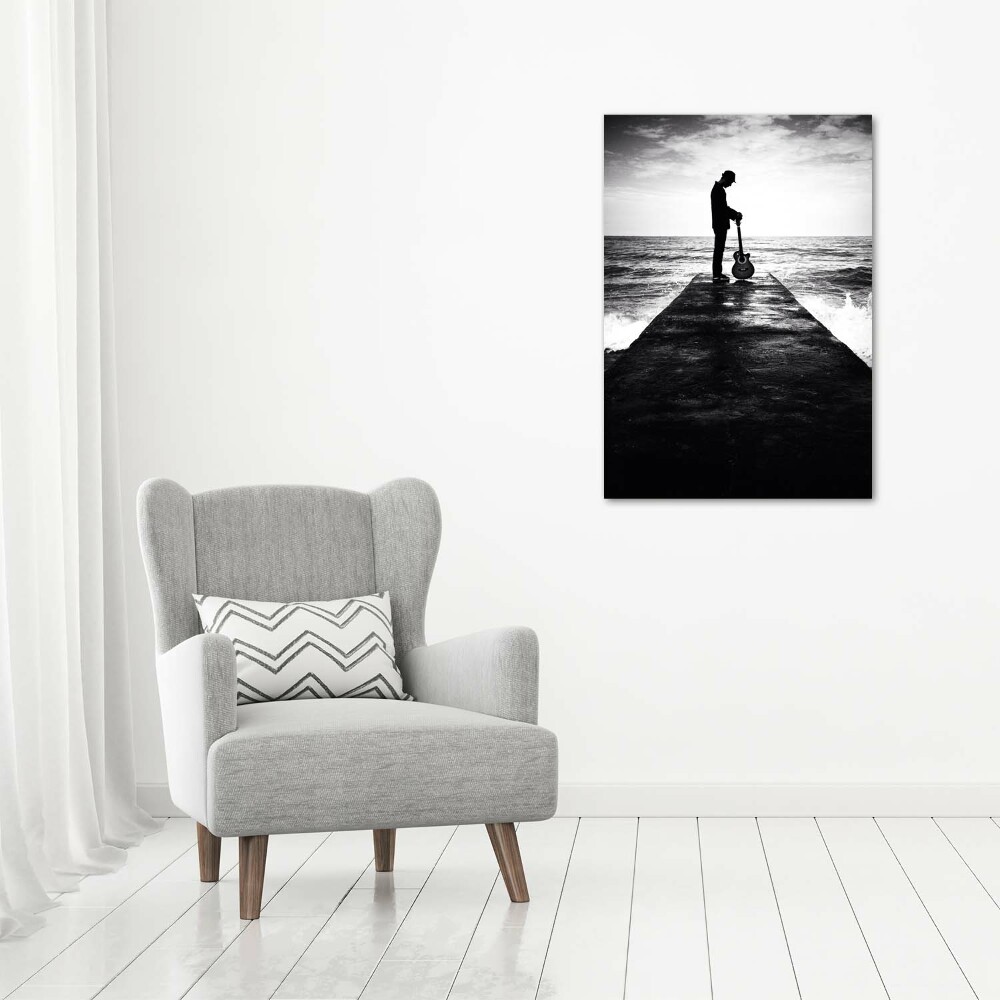 Acrylic print Guitarist on the pier