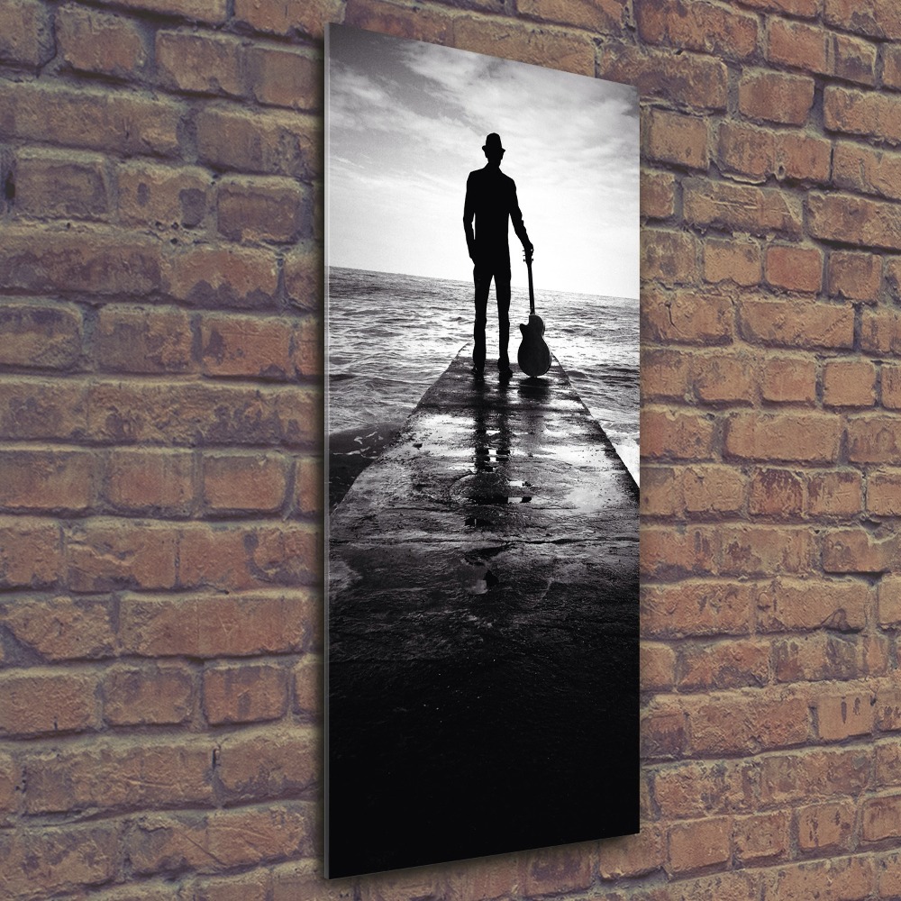 Acrylic print Guitarist on the pier