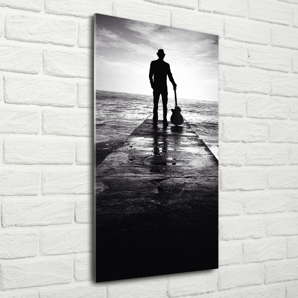 Acrylic print Guitarist on the pier