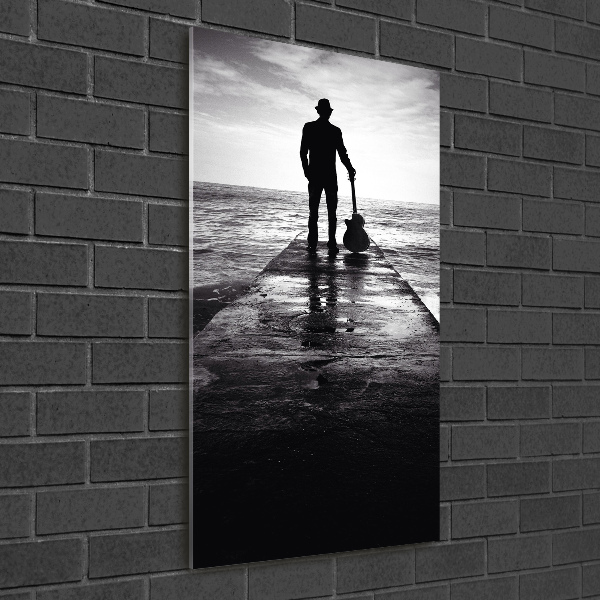 Acrylic print Guitarist on the pier