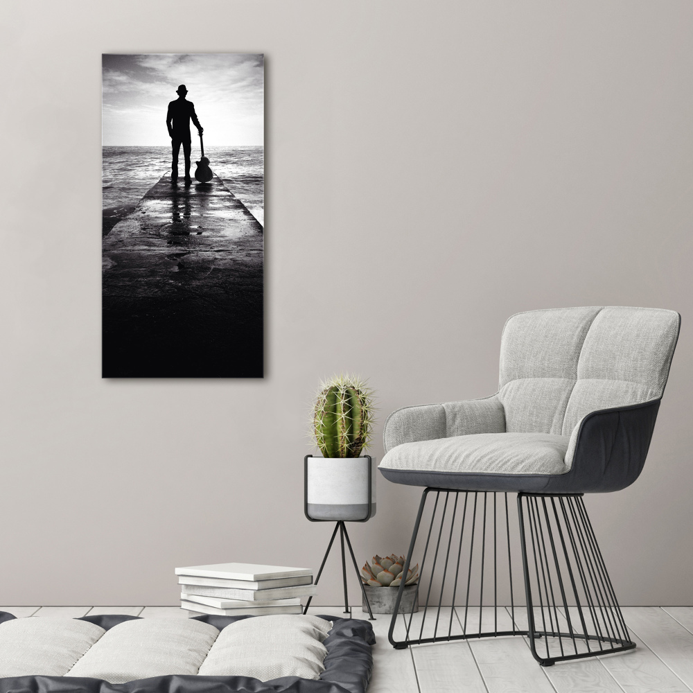 Acrylic print Guitarist on the pier