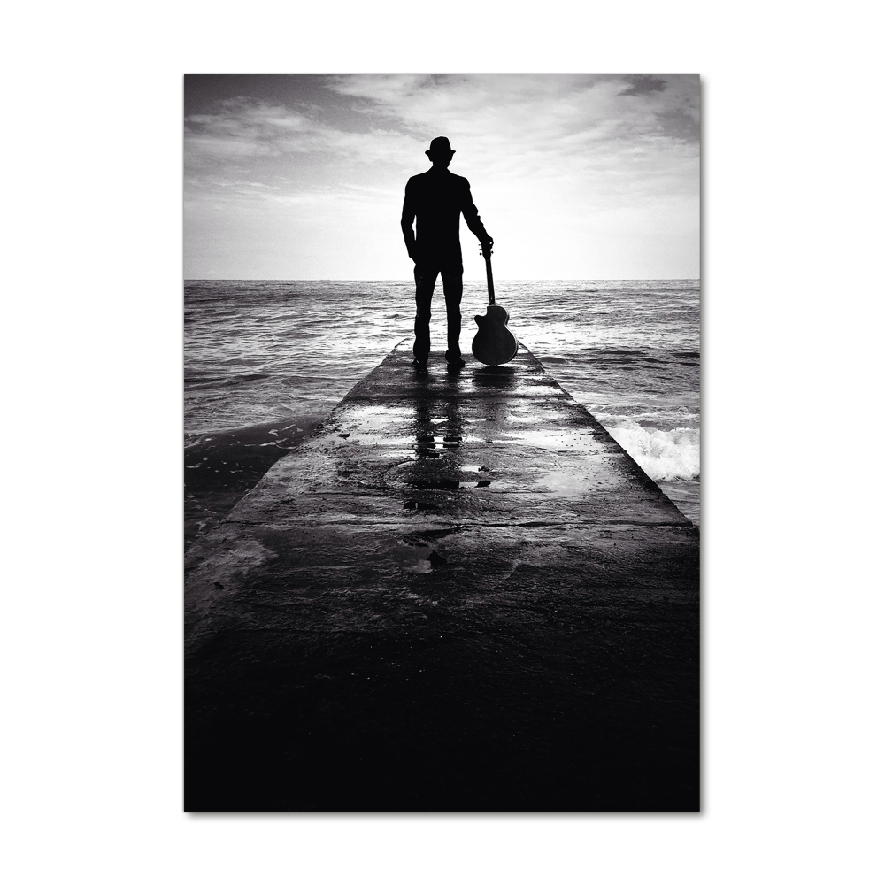 Acrylic print Guitarist on the pier