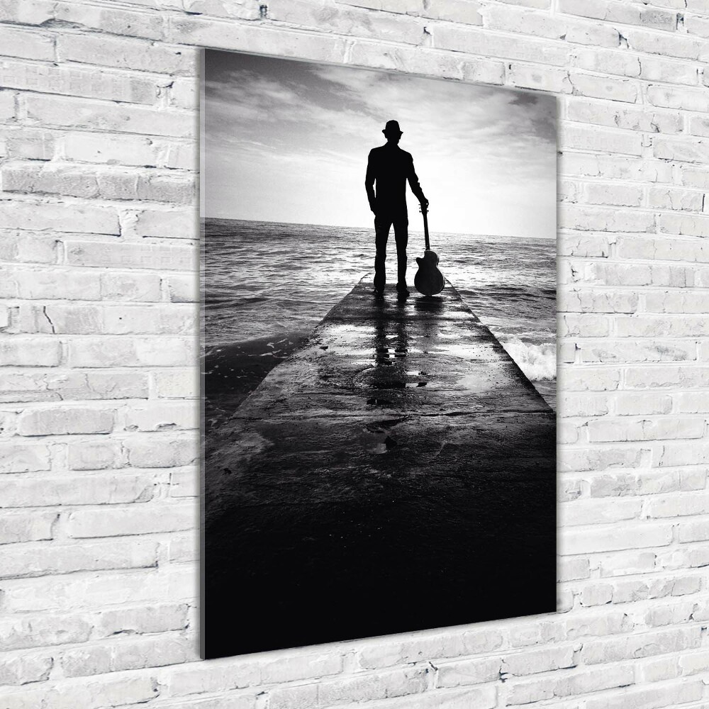 Acrylic print Guitarist on the pier