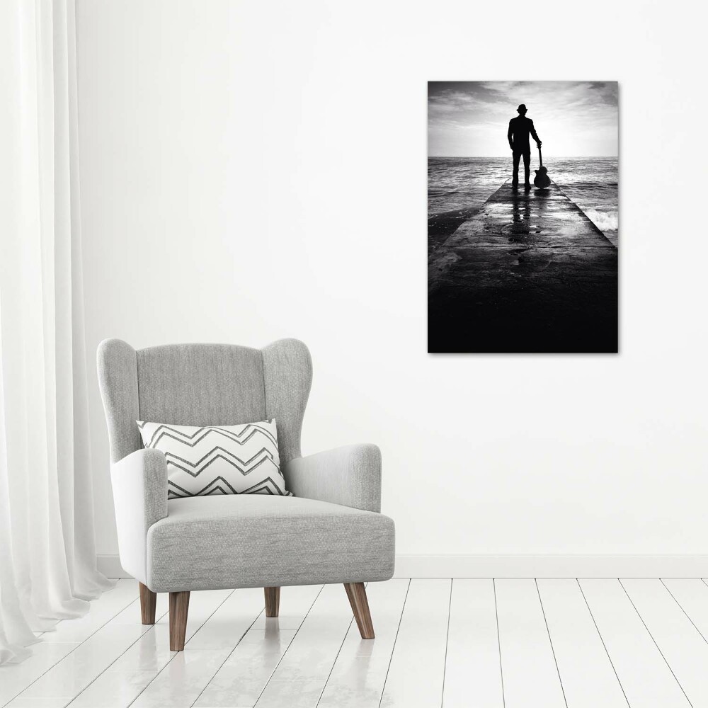 Acrylic print Guitarist on the pier