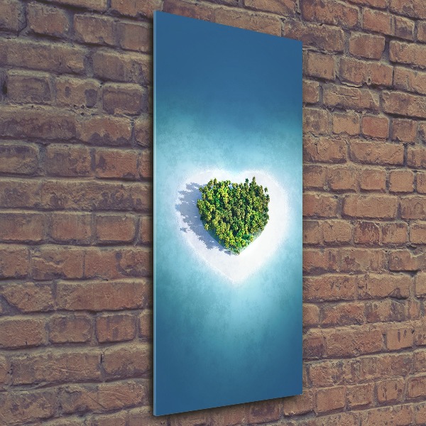 Wall art acrylic Beach shape of the heart