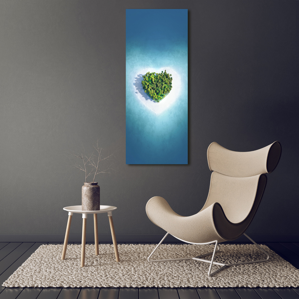 Wall art acrylic Beach shape of the heart