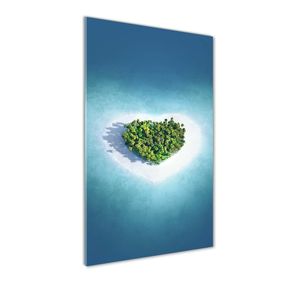 Wall art acrylic Beach shape of the heart