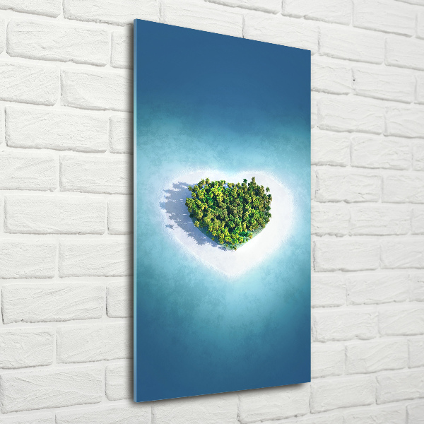 Wall art acrylic Beach shape of the heart