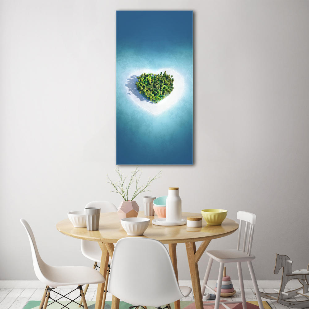 Wall art acrylic Beach shape of the heart