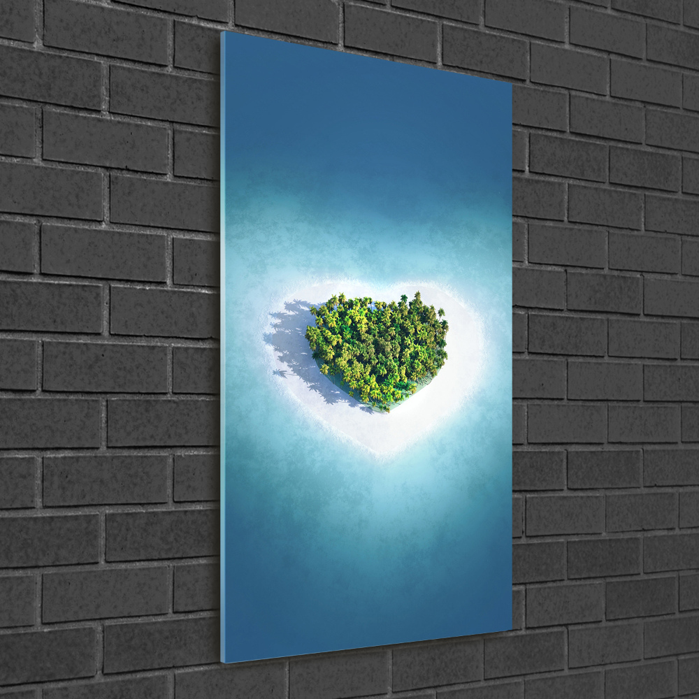 Wall art acrylic Beach shape of the heart