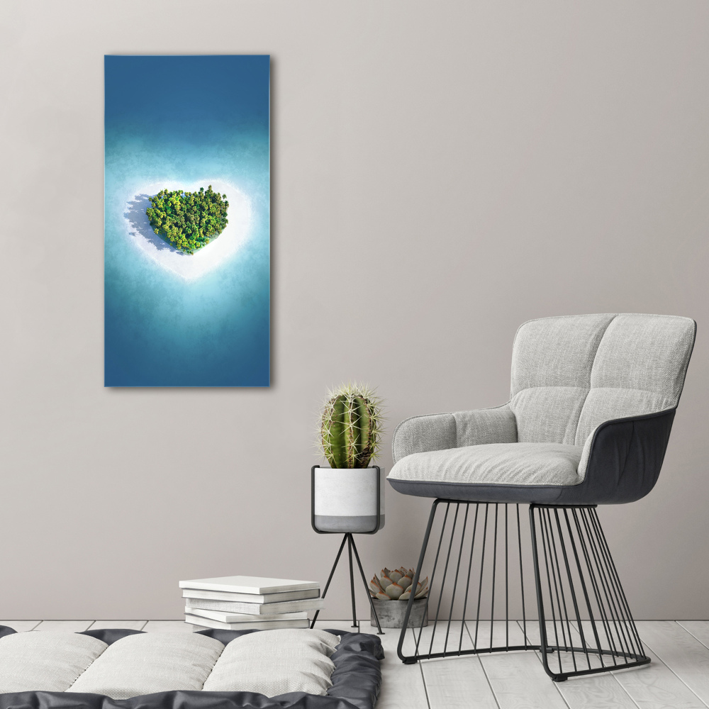 Wall art acrylic Beach shape of the heart