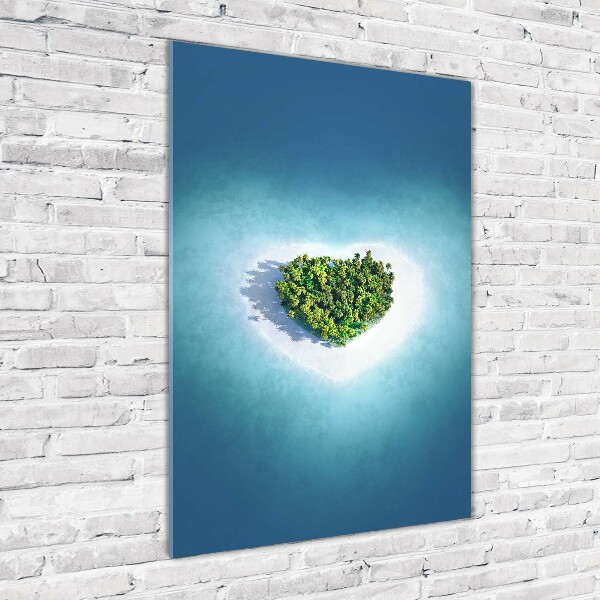 Wall art acrylic Beach shape of the heart