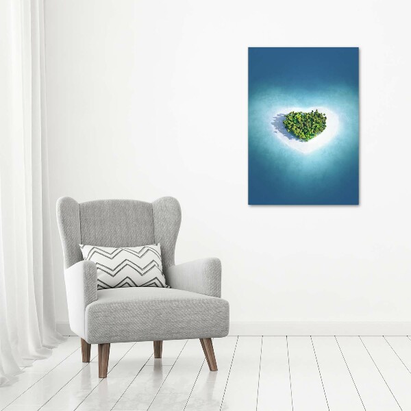 Wall art acrylic Beach shape of the heart