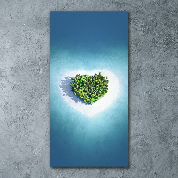 Wall art acrylic Beach shape of the heart